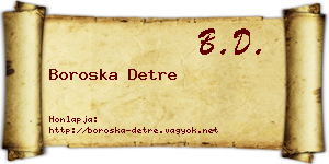 Boroska Detre névjegykártya